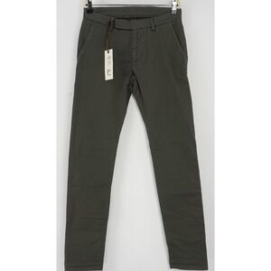 New Brian Dales P99 Men 29 x 31 Green Cotton Stretch Twill Flat Front Chino Pant